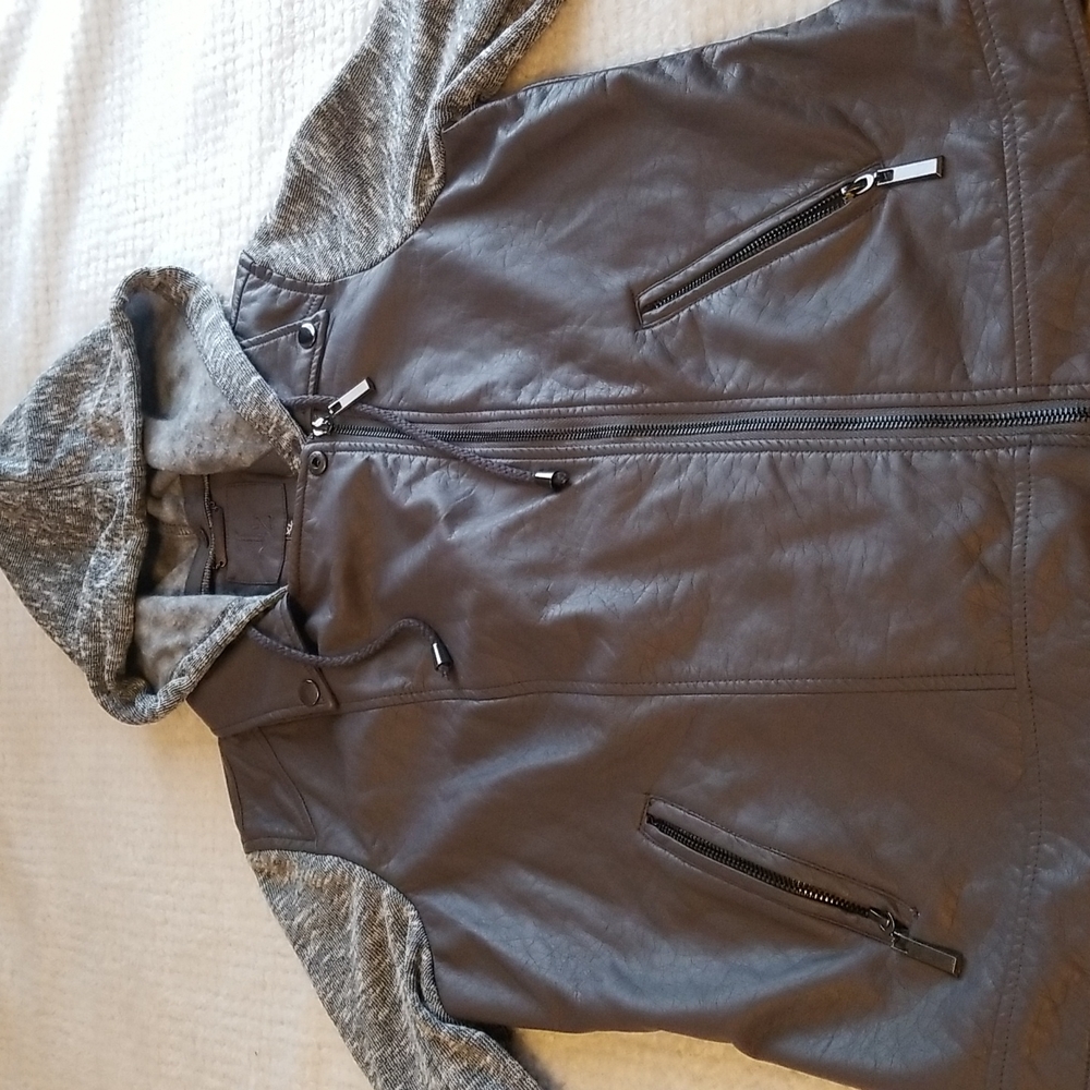 Grey faux leather jacket
